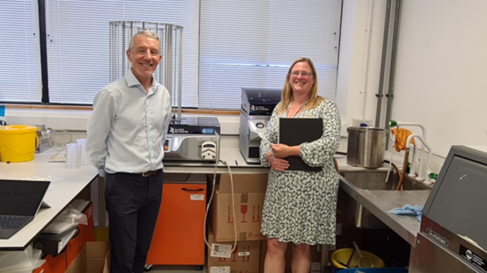 Steven Robertson Sales Director at DWS and Christine Aldridge Technician at Newcastle University