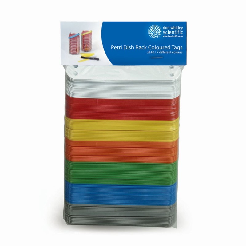 140 x Petri Dish Rack Coloured Tags for A02534 Racks