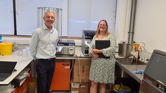 Steven Robertson Sales Director at DWS and Christine Aldridge Technician at Newcastle University